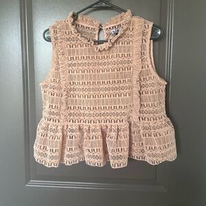 Crochet Sleeveless Top in Peach